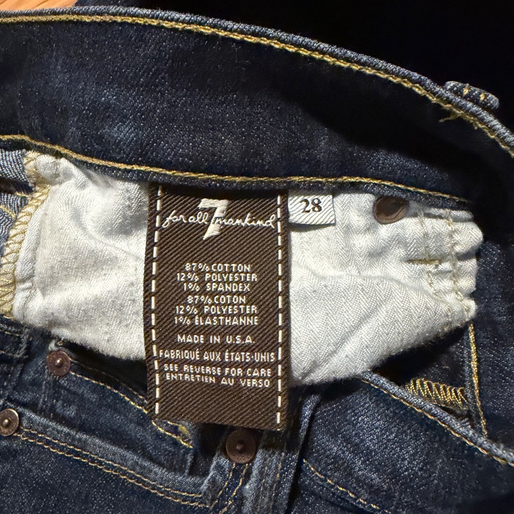 7 For All Mankind Dark Indigo Skinny Jeans